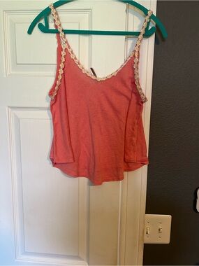 Mauve Coral Tank with Daisy Trim